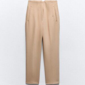 Zara high waisted trousers "PANTS WITH A HIGH WAIST" size large NWT